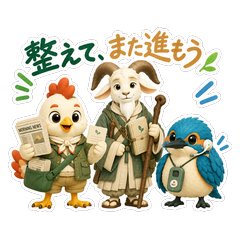 3人セットのLINEスタンプ メインビジュアル