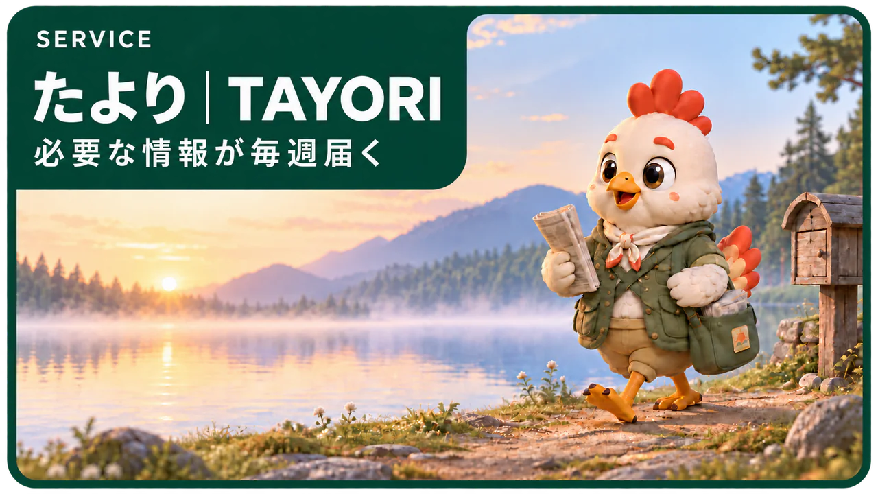 たより｜TAYORI　必要な情報が毎週届く